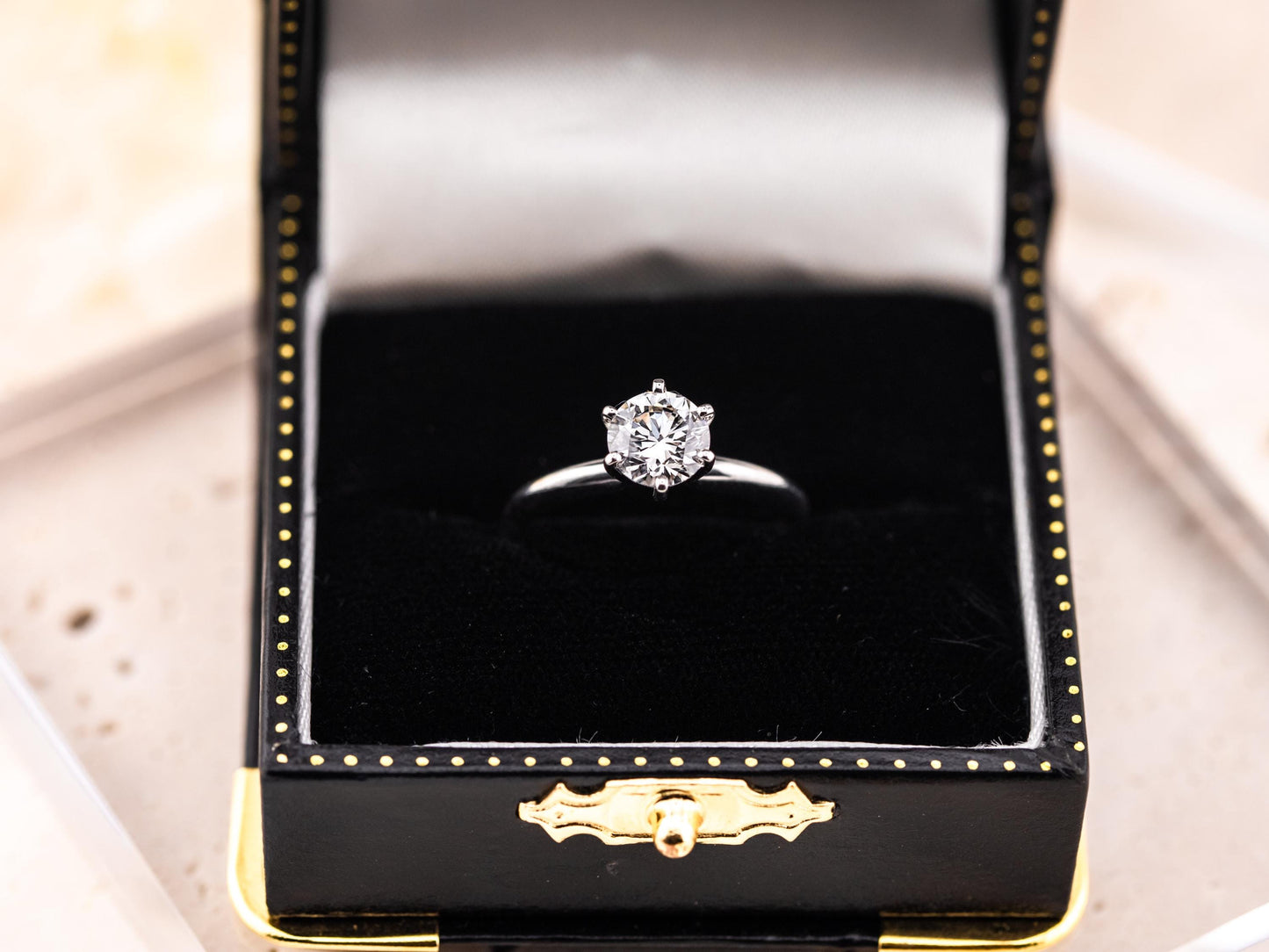 Diamond engagement ring lab diamond ring 14k solid gold