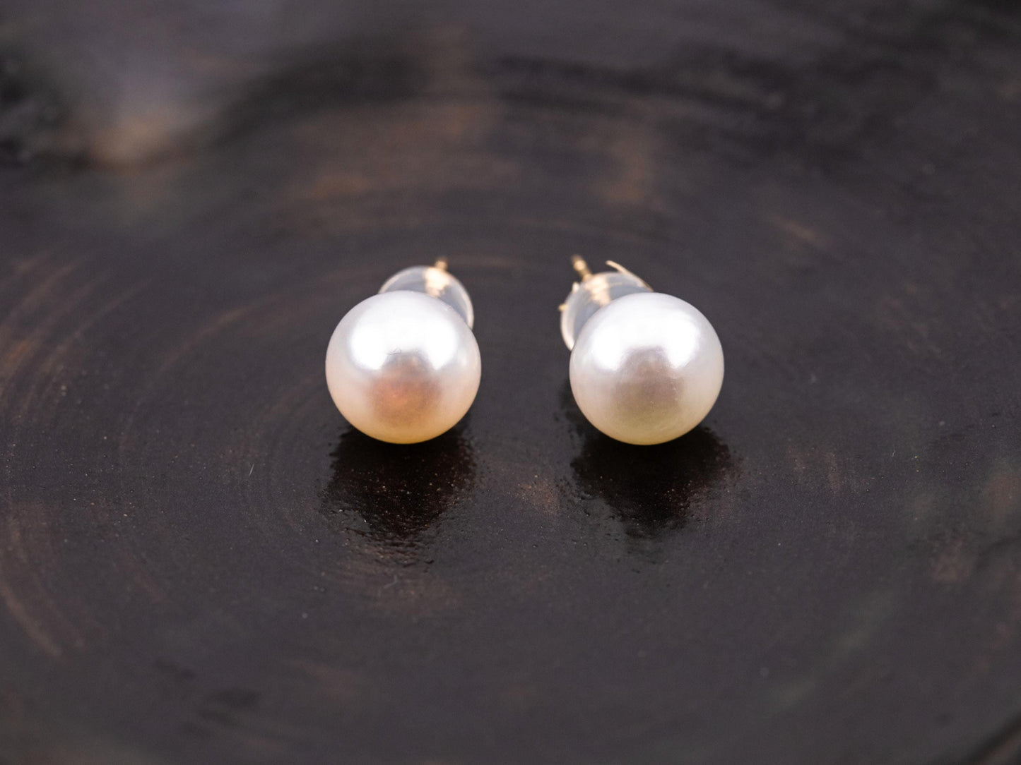 Vintage Pearl earrings vintage pearl stud earrings 14k solid gold